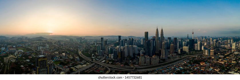 Aerial city view of Kuala Lumpur, Malaysia during sunrise - Shutterstock ID 1457732681