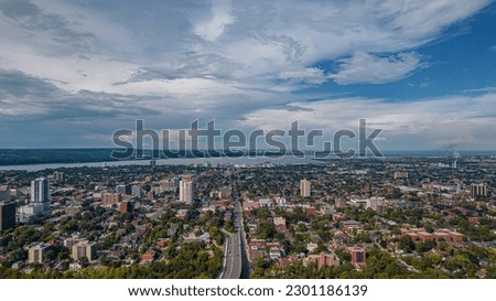 Aerial cityscape of Hamilton, Ontario	