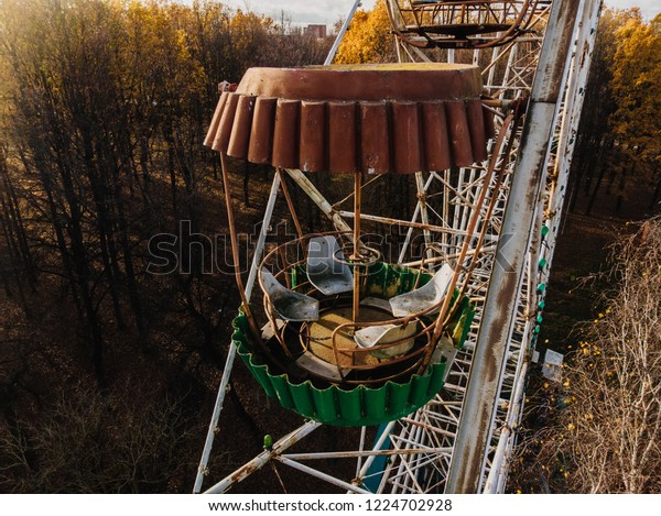 Aerial Close View Cabins Abandoned Ferris Stock Photo Edit Now