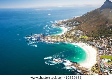 aerial coastal view of Cape Town, South Africa