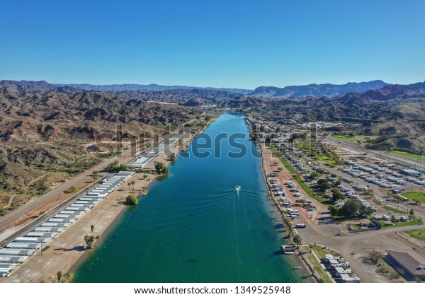 Aerial Colorado River Parker Arizona Stock Photo 1349525948 