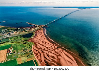 Aerial Of Confederation Bridge, PEI, Canada