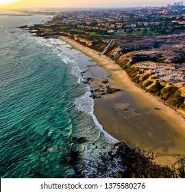 Aerial Of Crystal Cove State Park In Newport Beach. 