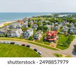 Aerial droen photo Oak Bluffs, Marthas Vineyard, Massachusetts, USA