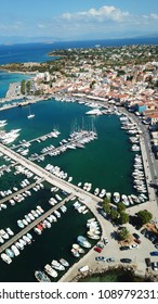 Aerial drone bird's eye view photo of picturesque port of Aigina island, Saronic Gulf, Greece - Shutterstock ID 1089792311