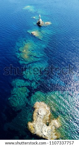 Similar – Image, Stock Photo Aerial Drone View Of Concrete Pier On Turquoise Water At The Black Sea