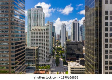 Aerial Drone Image Of Brickell Avenue