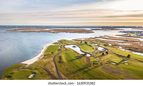 Aerial Drone Image Of Long Island At Sunset