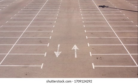 Aerial Drone Image over Empty Parkin lot