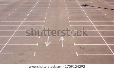 Aerial Drone Image over Empty Parkin lot