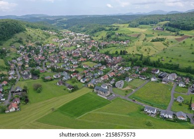 Aerial drone panorama at Ziefen Baselland in Switzerland