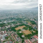 Aerial drone panoramic view of Banda Aceh City after 20 years of tsunami disaster on 26th December 2004 in Aceh, Indonesia.