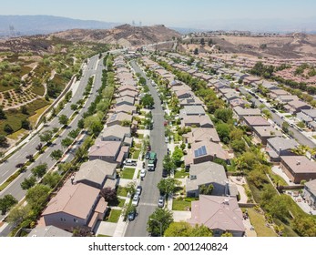 Aerial Drone Photo Above Santa Clarita Around Sierra Hwy And Golden Valley Rd