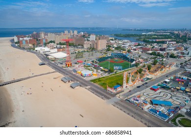 Aerial Drone Photo Of Coney Island New York USA