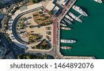 Aerial drone photo of famous Marina and port of Zea in the heart of Piraeus, Attica, Greece