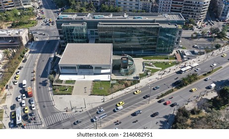 Aerial Drone Photo Of Famous National Gallery Building In Cityscape Of Athens In Vasilisis Sofias Avenue And Vasileos Konstantinou, Attica, Greece