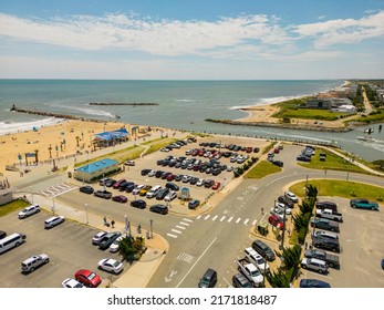 Aerial Drone Photo Of Inlet At Virginia Beach