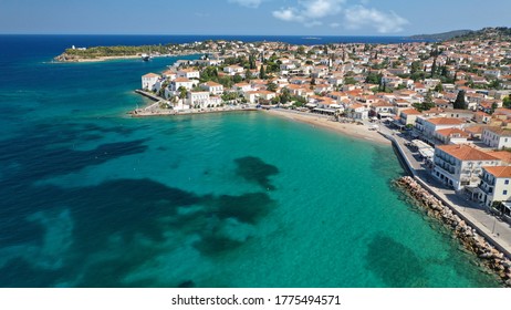 Aerial drone photo of picturesque and historic with neoclassic buildings old town of Spetses island, Saronic gulf, Greece - Shutterstock ID 1775494571