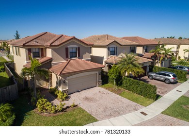 Aerial Drone Photo Of Single Family Homes In South Florida