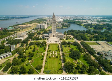 Aerial Drone Photo State Capitol Park Baton Rouge Louisiana