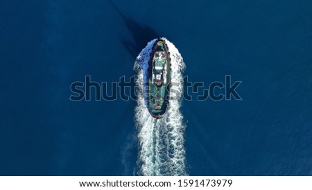 Similar – Aerial Drone View Of Old Shipwreck Ghost Ship Vessel