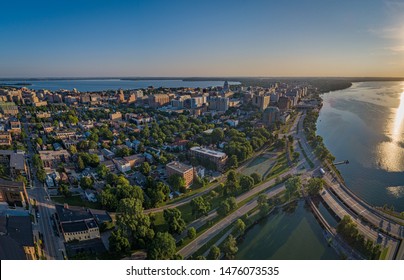 Aerial drone pictures of downtown Madison Wisconsin - Shutterstock ID 1476073535
