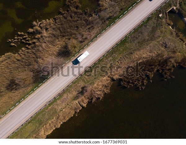 Aerial drone shot. Highway traffic.\
Rostov-on-Don. 03/2020