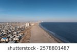 Aerial drone shot of Longport and Margate City in New Jersey.