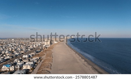 Aerial drone shot of Longport and Margate City in New Jersey.