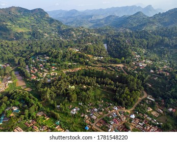 Aerial Drone Shot Of Lushoto Village In Usambara Mountains. Remote Place In Tanga Province, Tanzania, Africa