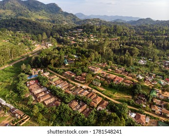 Aerial Drone Shot Of Lushoto Village In Usambara Mountains. Remote Place In Tanga Province, Tanzania, Africa