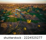 Aerial Drone Sunset over Kenilworth New Jersey