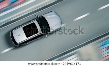 Foto Bild Aerial Drohne Draufsicht auf Kreisverkehr Spur, Verkehr auf Kreuzung der Nacht Stadt