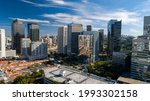 Aerial drone view of the Brooklin neighborhood in São Paulo, Brazil. 
Beautiful new buildings for housing and offices