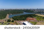 Aerial and drone view of Cascavel city, downtown, Paraná, Brazil.