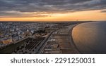 Aerial drone view, Castello Svevo, Trani region, Barletta Apulia Italy