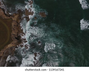 Aerial Drone View Of Coast At Saint Lucia Island In Caribbean Sea