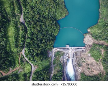 An Aerial Drone View Of Hydroelectric Power Plant (HEPP) In Sulawesi - Indonesia