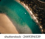 Aerial Drone view of Noosa River, Byron Gold Coast Sunshine Coast, Australia.