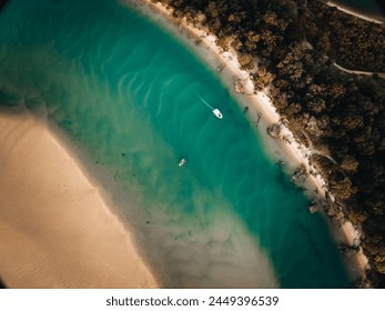 Aerial Drone view of Noosa River, Byron Gold Coast Sunshine Coast, Australia. - Powered by Shutterstock