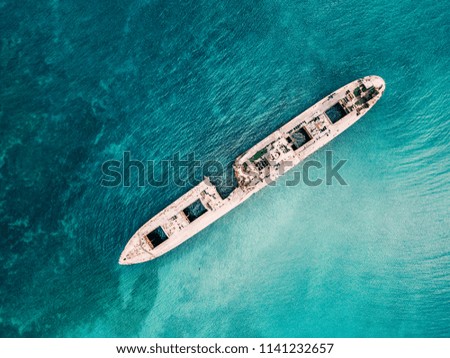 Similar – Image, Stock Photo Aerial Drone View Of Old Shipwreck Ghost Ship Vessel