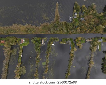 aerial drone view on Loosdrechtse plassen, leisure water recreation area in The Netherlands. - Powered by Shutterstock