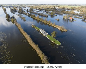 aerial drone view on Loosdrechtse plassen, leisure water recreation area in The Netherlands. - Powered by Shutterstock