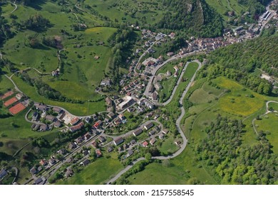 Aerial drone view panorama at Waldenburg on Hauenstein Switzerland.