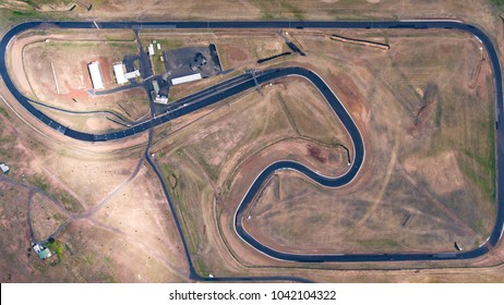 Aerial Drone View Of A Race Track