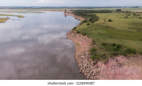 An Aerial Drone View Of Rio Negro, A Tributary Of The Amazon River, San Gregorio De Polanco