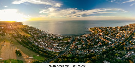Aerial drone view of Westgate on Sea, Margate, Kent, UK
