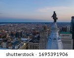 Aerial of Empty Philly During Coronavirus Pandemic