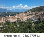 Aerial footage of Civitavecchia di Arpino , Italy