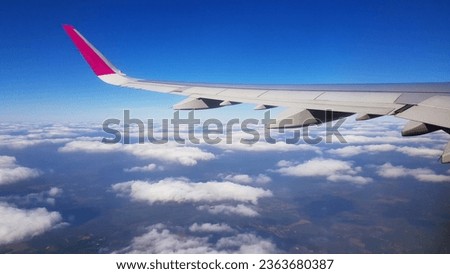 Aerial footage from the window on a Wizzair airplane . 15. 09. 2019, UK.